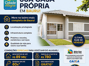 CASA PR�PRIA NO CIDADE ALEGRE, BAURU/SP